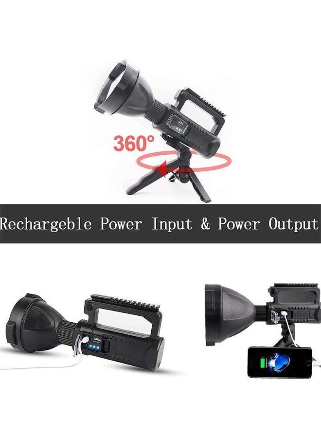 مصباح كشاف LED قابل لإعادة الشحن مع حامل ثلاثي القوائم ووظيفة بنك طاقة، شحن عبر منفذ USB. - Image 5